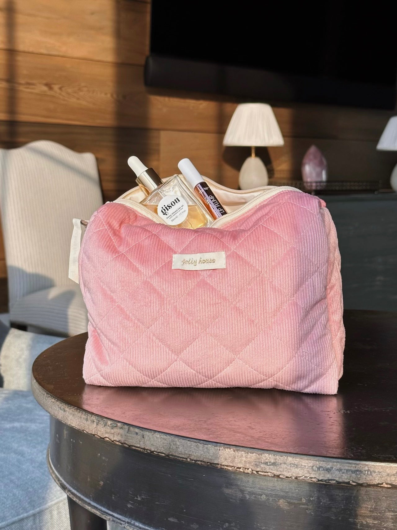 Quilted pink bag online